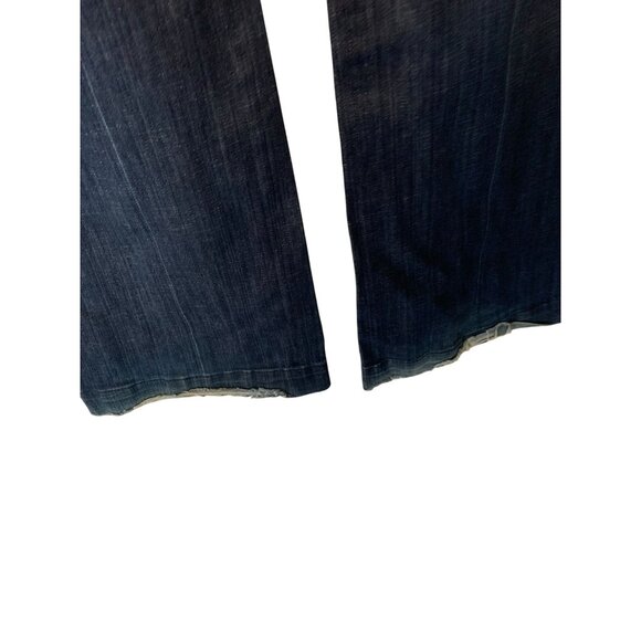 7FAMK Dojo Jeans Womens size 29 Distressed Patch Grunge Flared Low Rise Blue - Picture 5 of 6